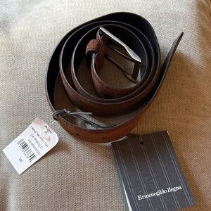 Ermenegildo Zegna Brown Suede Belt size 100